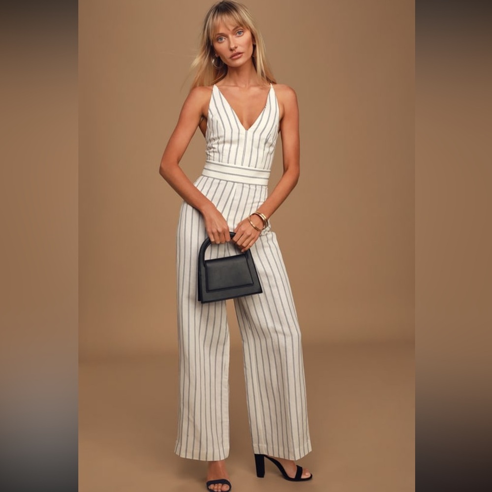 Ahoy QandA via Lulus Striped Jumpsuit